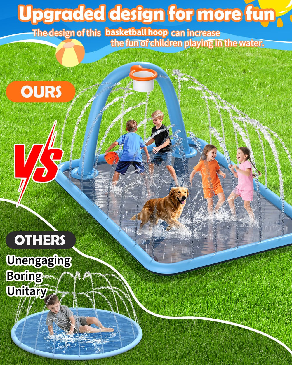 Octaplay splash pad three-in-one play center with spray games for indoor or outdoor fun