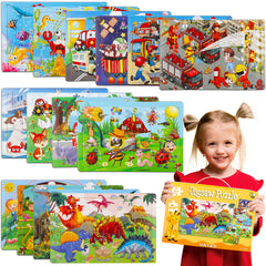 OCTERIC dinosaur puzzle image highlighting bright colors to boost focus and fine motor skills.