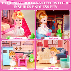 OCTERIC doll house kitchen area highlights cookware and interactive spaces for pretend meals