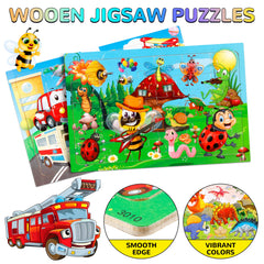 OCTERIC insect puzzle image with friendly creatures promoting color recognition and coordination.