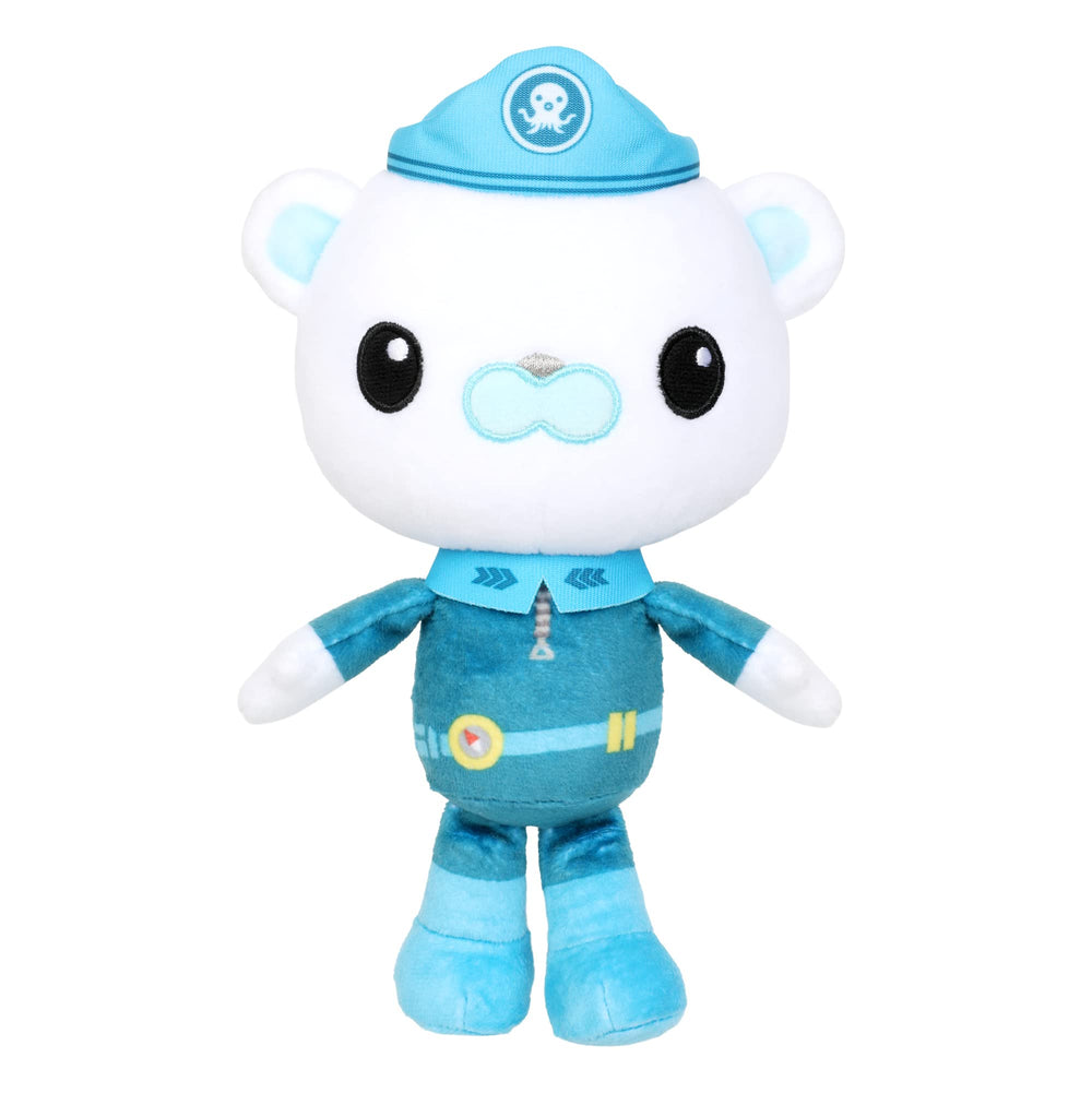 Captain Barnacles embroidery detail on Octonauts plush enhances character appeal and durability.
