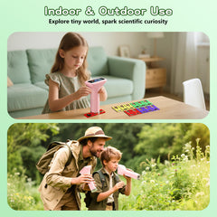 Odatay kids microscope 12 slides showcase plants, insects, and more for hands-on learning.