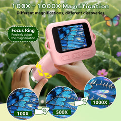 Odatay kids microscope 2.0 inch IPS screen offers true color viewing.
