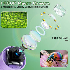 Odatay Microscope with 2-inch IPS screen delivers accurate colors for real-time viewing.