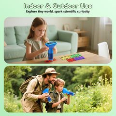 Odatay Kids Microscope includes 12 slides across plants, insects, and more