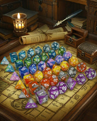 ODINROLL polyhedral dice ready for D&D and other RPG adventures