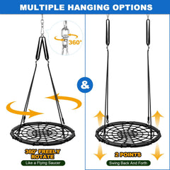 Odoland spider web tree swing thick 900D nylon and padded frame for comfort