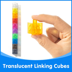 Odoorgames translucent linking cubes color mixing on a bright surface for exploration
