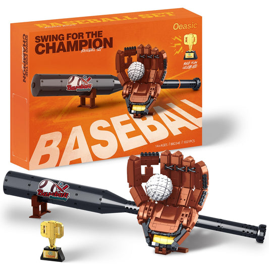 Oeasic Baseball Building Kit bat detail for a stylish desk display and craftsmanship.