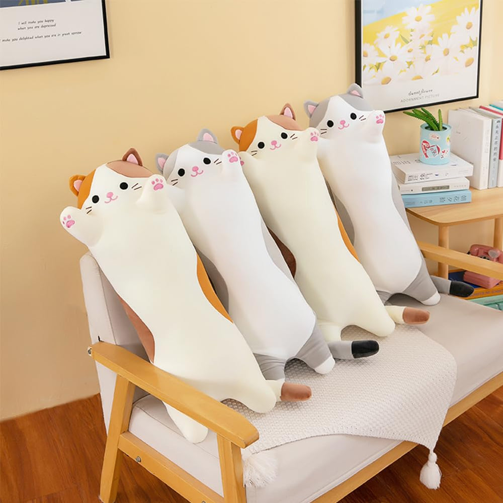 Oeonuas cat plush beige bedroom decor and comfort partner