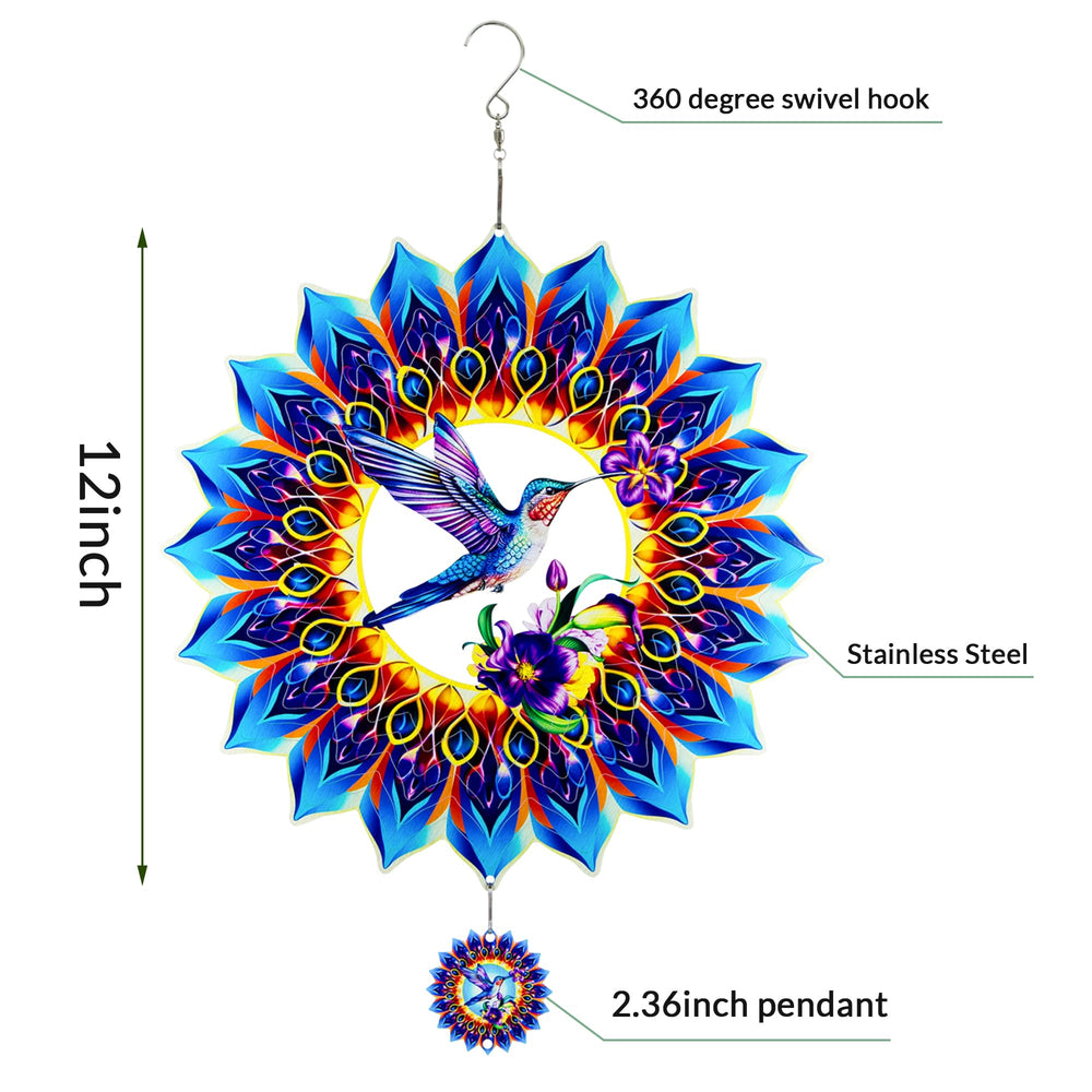 OFEWPAGA stainless steel wind spinner close-up highlights durable weather-ready construction.
