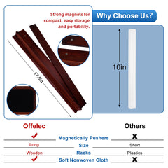 Offelec generous rack size improves hand visibility during play.