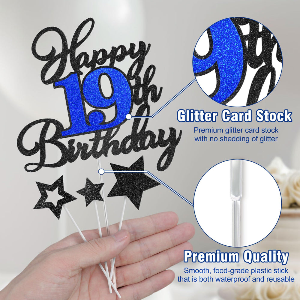 OffiCreative 19th birthday topper on cake adds sparkle and celebration