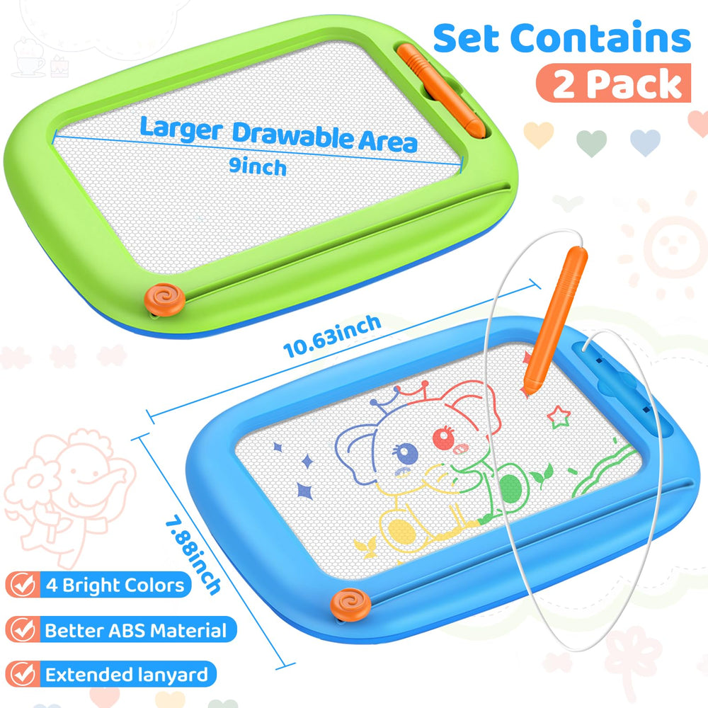 Officygnet 9 inch drawing area with four color zones enhances color recognition for toddlers.