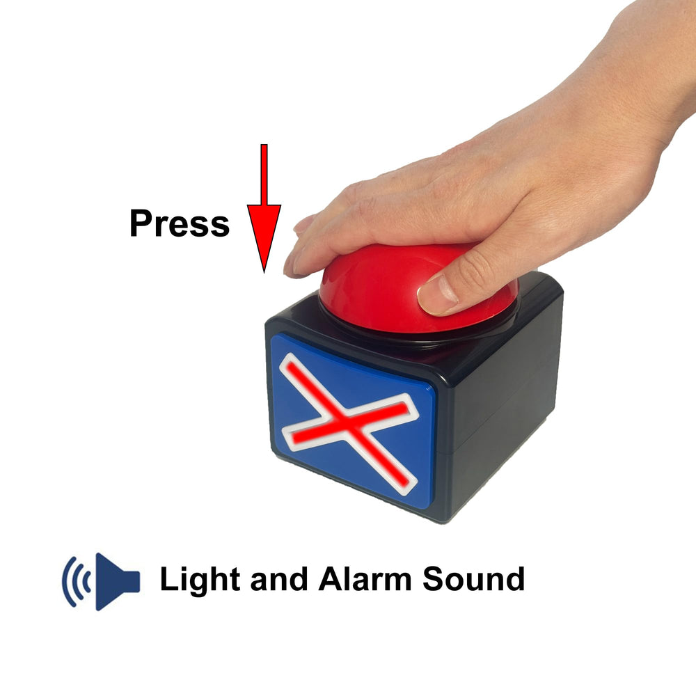 OFVENS battery-powered buzzer runs on two AA cells for portable play.