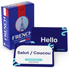 Oh Yup Briston French Edition cover showing portable flash cards for on-the-go study