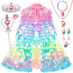 OHARLOBE princess dress-up cape glitter shines for imaginative play