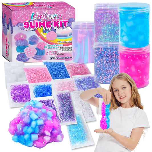 OHIECIHY Unicorn Slime Kit props packs fuel imaginative DIY slime sessions.