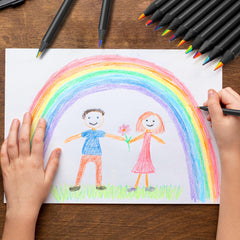 OHHOME pencils with color-blend cores, smooth shading and blending.