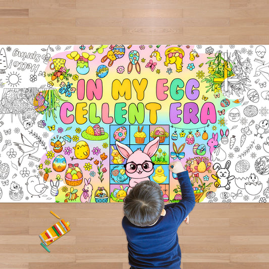 OHOME Easter coloring banner for kids, 72x30 inches, perfect for creative Easter arts and games.