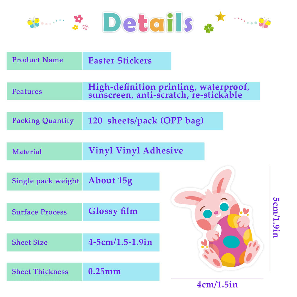 OHOME Easter decor stickers for notebooks and cards