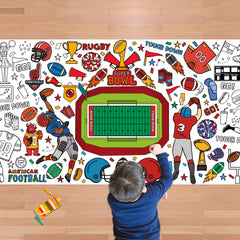 OHOME Football Giant Coloring Poster banner invites kids to color during party time.