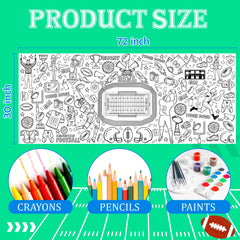 OHOME Football Giant Coloring Poster serves as a durable party tablecloth.