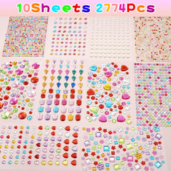 OHOME gem stickers shapes round square heart star for versatile decorating