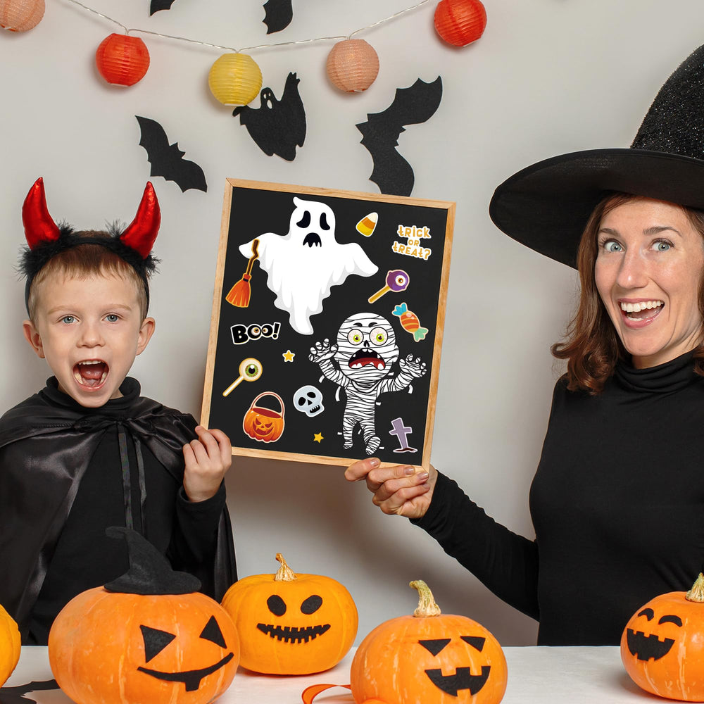 OHOME Halloween stickers cards design for festive greetings and crafts.
