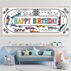 OHOME Race Car tablecloth coloring sheet keeps tables clean while kids color and paint