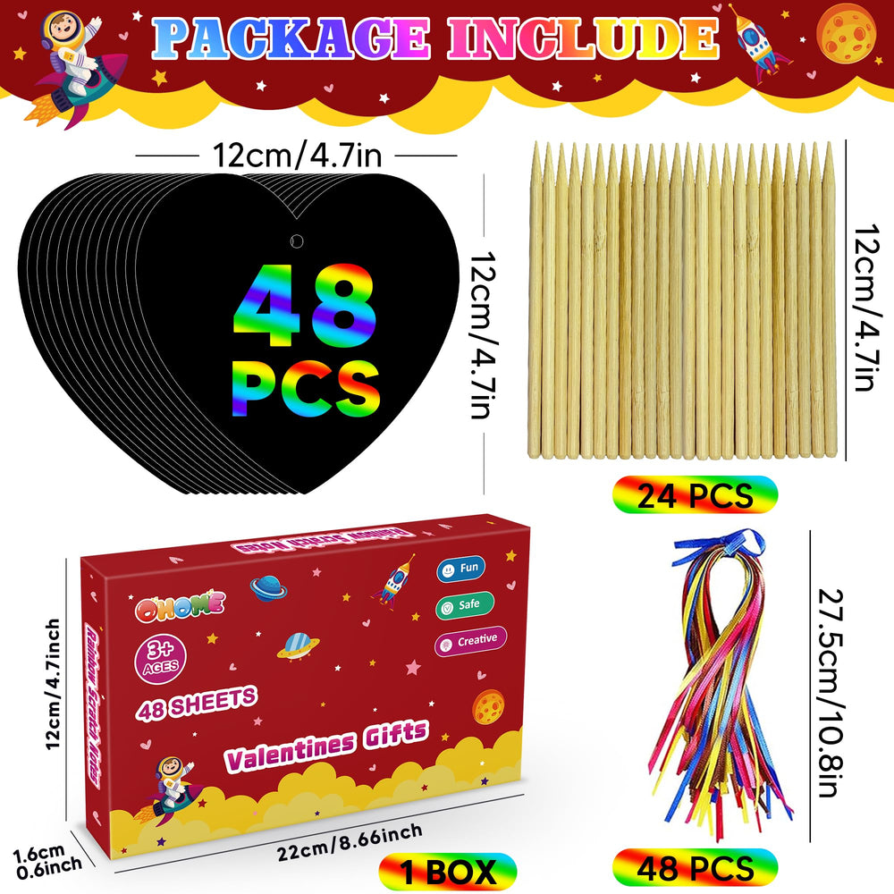 OHOME scratch paper kit with cords and wooden stylus for easy crafting