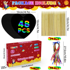 OHOME scratch paper kit with cords and wooden stylus for easy crafting