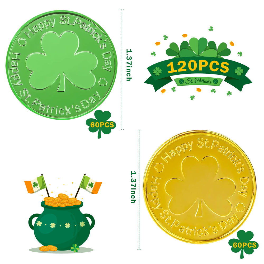 OHOME shamrock coins gold add a shiny accent to party favors and crafts.