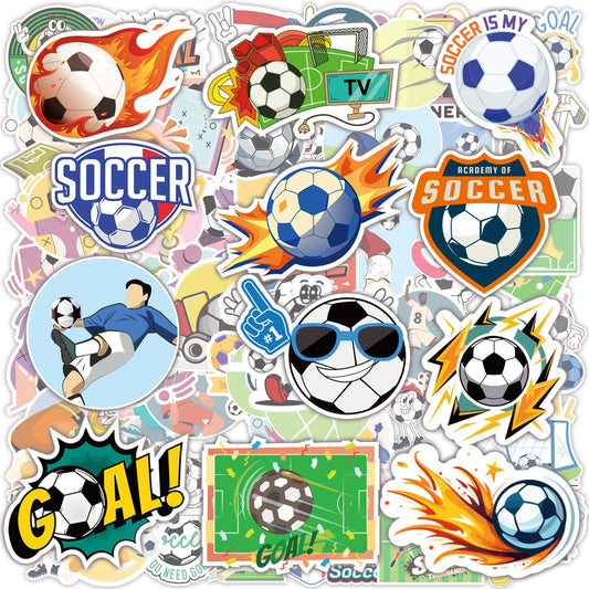 OHOME soccer stickers variety collection for water bottles and laptops.