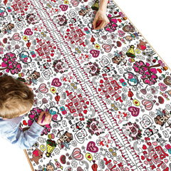 OHOME Valentines coloring tablecloth 54x88 laid flat for family coloring fun
