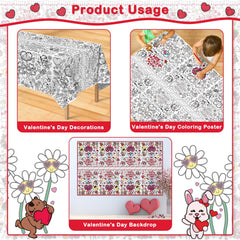OHOME Valentines Cupid roses artwork tablecloth ideal for kids crafts