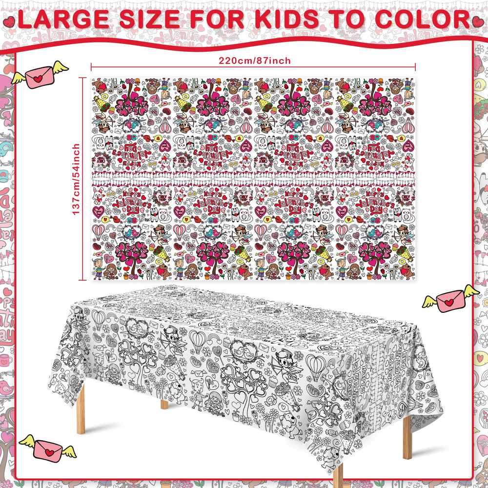 OHOME Valentines heart design tablecloth ready for decorating and crafts