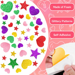 OHOME valentines sticker pack front view shows generous 280-piece value for classrooms