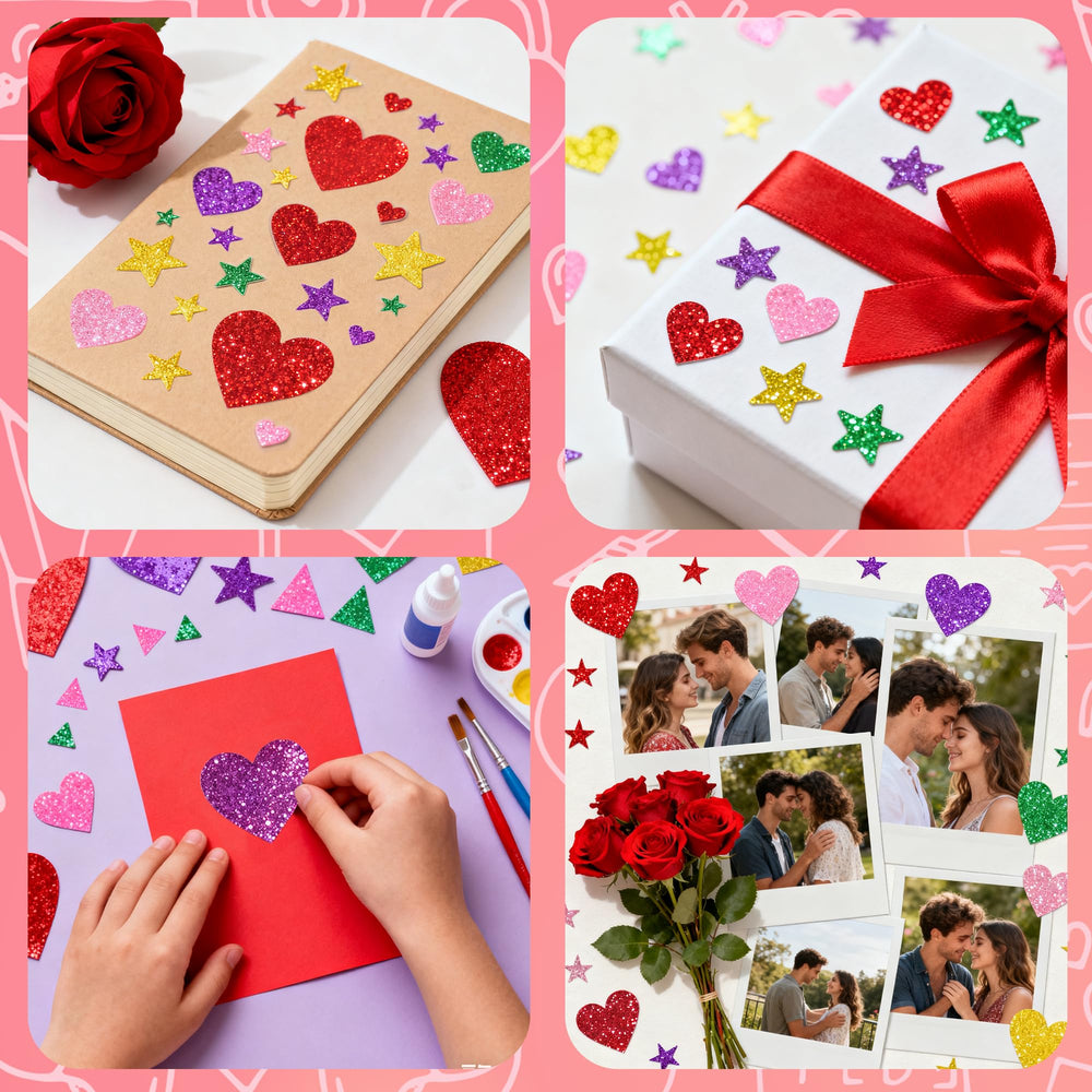 OHOME valentines stickers classroom-display shows colorful sparkle for walls