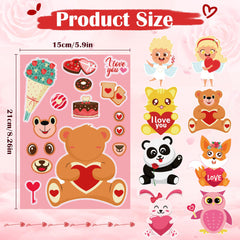 OHOME Valentines Stickers kids crafting scene—easy to decorate cards and projects.