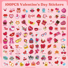 OHOME Valentines stickers featuring kisses and flowers for kid-friendly crafts.