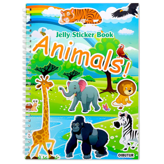 OIBUTUR Jelly Sticker Book β Scene collection with 8 themes and 51 animals for creative play