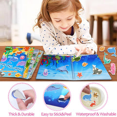 OIBUTUR spiral-binding sticker book lies flat for easy, confident little hands