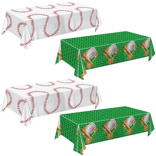 Oigco baseball tablecloth with red stitching design for game day tables