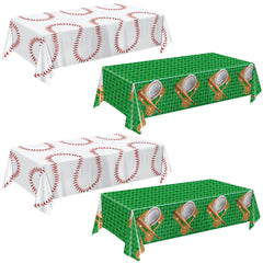Oigco baseball tablecloth with red stitching design for game day tables
