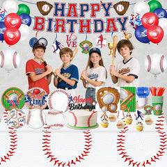 Oigco baseball tablecloth provides wide coverage for large tables.