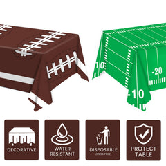Oigco disposable tablecloth enables quick cleanup after busy game day celebrations