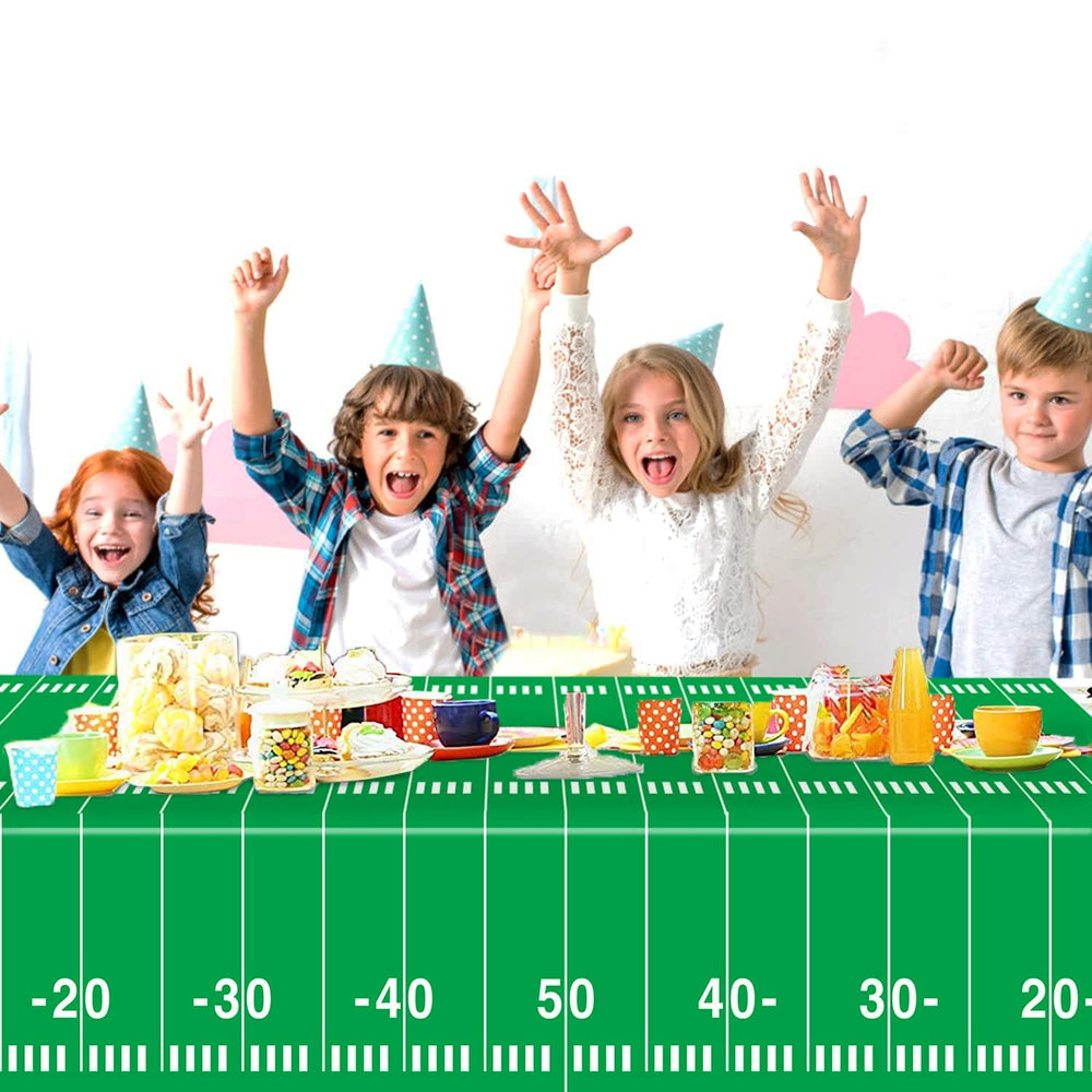 Oigco football tablecloth ideal for gameday tailgates and birthdays with minimal mess