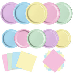 Oigco pastel 9-inch plates - bright, color-rich dinnerware ideal for festive gatherings.