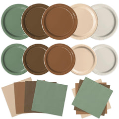 Oigco woodland 9-inch dinner plates in neutral tones for safari decor